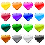 Vector Love Heart Button Icons, Samples Stock Photos Vector Love Heart Button Icons, Samples Stock Photos