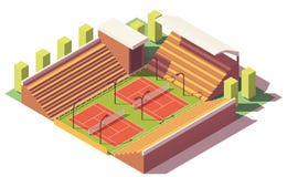 Vector low poly tennis stadium Stock Photography Vector low poly tennis stadium Stock Photography