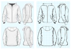 Men's hooded sweatshirt with zipper stock illustration Men's hooded sweatshirt with zipper stock illustration
