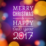 Vector Merry Christmas and Happy New Year card poster design. Invitation illustration. stock illustration Vector Merry Christmas and Happy New Year card poster design. Invitation illustration. stock illustration