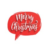Vector Merry Christmas lettering in speech bubble. Nativity typography. Happy Holidays greeting card, poster template. Royalty Free Stock Photos Vector Merry Christmas lettering in speech bubble. Nativity typography. Happy Holidays greeting card, poster template. Royalty Free Stock Photos
