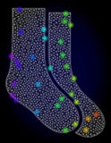 Vector Mesh Socks poligonal con los puntos coloreados espectro del resplandor libre illustration Vector Mesh Socks poligonal con los puntos coloreados espectro del resplandor libre illustration