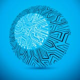 Vector microchip design, cpu. Information communication technology element, circuit board in round shape with arrows. vector illustration Vector microchip design, cpu. Information communication technology element, circuit board in round shape with arrows. vector illustration