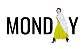 Vector model monday outfit. Fashion illustration girl in contrast maxi dress and coat, beautiful sketch. Casual awesome stock illustration Vector model monday outfit. Fashion illustration girl in contrast maxi dress and coat, beautiful sketch. Casual awesome stock illustration