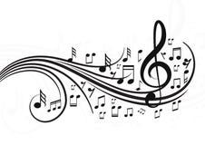 Music notes with waves. royalty free stock photography Music notes with waves. royalty free stock photography