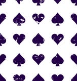 Vector naadloze patronen met pictogrammen van het spelen kaarten Spadeskaart royalty-vrije illustratie Vector naadloze patronen met pictogrammen van het spelen kaarten Spadeskaart royalty-vrije illustratie