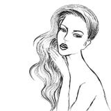 Vector o esboço do carvão vegetal da mulher bonita ilustração do vetor Vector o esboço do carvão vegetal da mulher bonita ilustração do vetor