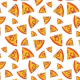 Vector o teste padrão com fundo das fatias e dos vegetais da pizza projeto da ilustração da arte ilustração stock Vector o teste padrão com fundo das fatias e dos vegetais da pizza projeto da ilustração da arte ilustração stock