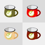 Vector orgánico del sistema de etiqueta de la taza stock de ilustración Vector orgánico del sistema de etiqueta de la taza stock de ilustración