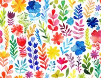 Vector pattern with flowers and plants. Floral decor. Original floral seamless background