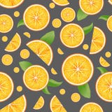 Vector real sliced orange leaves seamless pattern stock illustration Vector real sliced orange leaves seamless pattern stock illustration