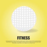 Vector realistic 3d white classic golf ball isolated on gradient yellow background. Design template for graphics, mockup. Top view vector illustration Vector realistic 3d white classic golf ball isolated on gradient yellow background. Design template for graphics, mockup. Top view vector illustration