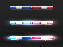 Vector realistic red, blue flashers for police car. vector illustration Vector realistic red, blue flashers for police car. vector illustration