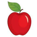 Vector Red Apple with Leaf. Red apple vector illustration Vector Red Apple with Leaf. Red apple vector illustration