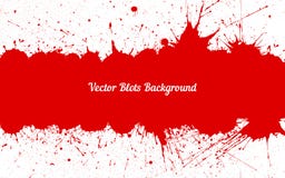 Vector Red Ink Splashes With Space For Text Over White Royalty Free Stock Photo