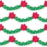 Vector rode de Poinsettiabloemen van de Kerstmisgrens royalty-vrije illustratie Vector rode de Poinsettiabloemen van de Kerstmisgrens royalty-vrije illustratie