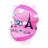 Vector romantische illustratie van de Toren van Eiffel stock illustratie Vector romantische illustratie van de Toren van Eiffel stock illustratie