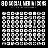 80 Vector Round white Social Media Icons for graphic design and web design royalty free illustration 80 Vector Round white Social Media Icons for graphic design and web design royalty free illustration