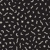 Vector Seamless Black and White Memphis Lines Jumble Pattern vector illustration Vector Seamless Black and White Memphis Lines Jumble Pattern vector illustration