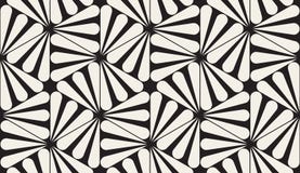 Vector Seamless Black and White Rounded Rays Hexagonal Pattern royalty free illustration Vector Seamless Black and White Rounded Rays Hexagonal Pattern royalty free illustration