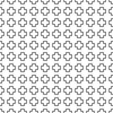 Vector seamless geometric pattern. Texture of cross outline shapes. Black-and-white background. Monochrome design. stock illustration Vector seamless geometric pattern. Texture of cross outline shapes. Black-and-white background. Monochrome design. stock illustration