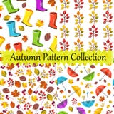 Vector seamless pattern collection,set. Autumn design. Colorful, cute,nice prints. Boots,umbrellas,foliage texture. vector illustration Vector seamless pattern collection,set. Autumn design. Colorful, cute,nice prints. Boots,umbrellas,foliage texture. vector illustration