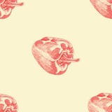 Vector seamless pattern with color pepper. Hand drawn texture with red paprika. Vegetable illustration stock illustration Vector seamless pattern with color pepper. Hand drawn texture with red paprika. Vegetable illustration stock illustration
