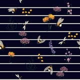 Vector Seamless Pattern Hand Drawn Artwork Isolated wild Flower stock illustration Vector Seamless Pattern Hand Drawn Artwork Isolated wild Flower stock illustration