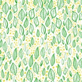 Vector seamless pattern with leaves, branches and dots royalty free illustration Vector seamless pattern with leaves, branches and dots royalty free illustration