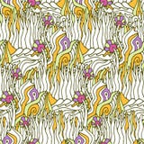 Vector seamless pattern with psychedelic doodle ornament Royalty Free Illustration Vector seamless pattern with psychedelic doodle ornament Royalty Free Illustration