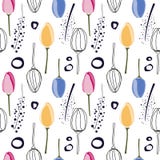 Vector seamless pattern with tulips stock illustration Vector seamless pattern with tulips stock illustration