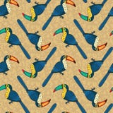 Vector Seamless Pattern With Birds Stock Photography