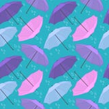 Vector Seamless Pattern With Umbrellas Royalty Free Stock Photos