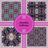 Vector seamless texture. Set of tribal colorful patterns for design. Electro boho color trend. Aztec ornamental style vector illustration Vector seamless texture. Set of tribal colorful patterns for design. Electro boho color trend. Aztec ornamental style vector illustration
