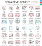 Vector SEO and development ultra modern color outline line icons for apps and web design. vector illustration Vector SEO and development ultra modern color outline line icons for apps and web design. vector illustration