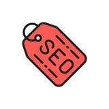 Vector seo tag, offering for customers, label flat color line icon. vector illustration Vector seo tag, offering for customers, label flat color line icon. vector illustration