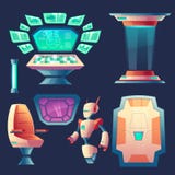 Vector set of alien spaceship design elements vector illustration Vector set of alien spaceship design elements vector illustration