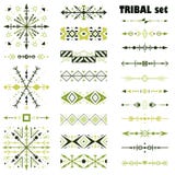 Vector set of design elements in tribal style. Brush set royalty free illustration Vector set of design elements in tribal style. Brush set royalty free illustration