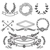 Vector set of Floral Elements and Banners vintage stock illustration Vector set of Floral Elements and Banners vintage stock illustration