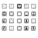 vector set of geometrical logo shapes made by circle, square, triangle vector illustration vector set of geometrical logo shapes made by circle, square, triangle vector illustration