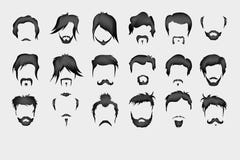 Vector Set. Hair, Mustache, Beard Stock Photography Vector Set. Hair, Mustache, Beard Stock Photography