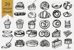 Vector set with bakery products vector illustration Vector set with bakery products vector illustration