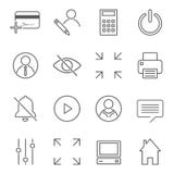 Vector set of 16 linear quality icons related to business management and processes. Basic mono line pictograms and stock illustration Vector set of 16 linear quality icons related to business management and processes. Basic mono line pictograms and stock illustration