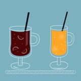 Vector set of mulled wine with spices. Winter warm drinks royalty free illustration Vector set of mulled wine with spices. Winter warm drinks royalty free illustration