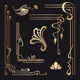 Vector Set Of Art Nouveau Decorative Elements. Royalty Free Stock Image Vector Set Of Art Nouveau Decorative Elements. Royalty Free Stock Image