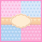 Vector set of pink and blue seamless patterns vector illustration Vector set of pink and blue seamless patterns vector illustration