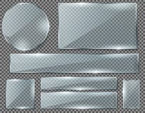 Vector set of transparent glass plates or banners royalty free illustration Vector set of transparent glass plates or banners royalty free illustration