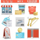 Vector Shopping Icons Set 5. Isolated on white background vector illustration Vector Shopping Icons Set 5. Isolated on white background vector illustration