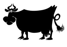 Vector Silhouette Of The Cow Stock Image