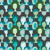 Vector simple minimalistic women in Pantone`s color of the year seamless pattern background vector illustration Vector simple minimalistic women in Pantone`s color of the year seamless pattern background vector illustration